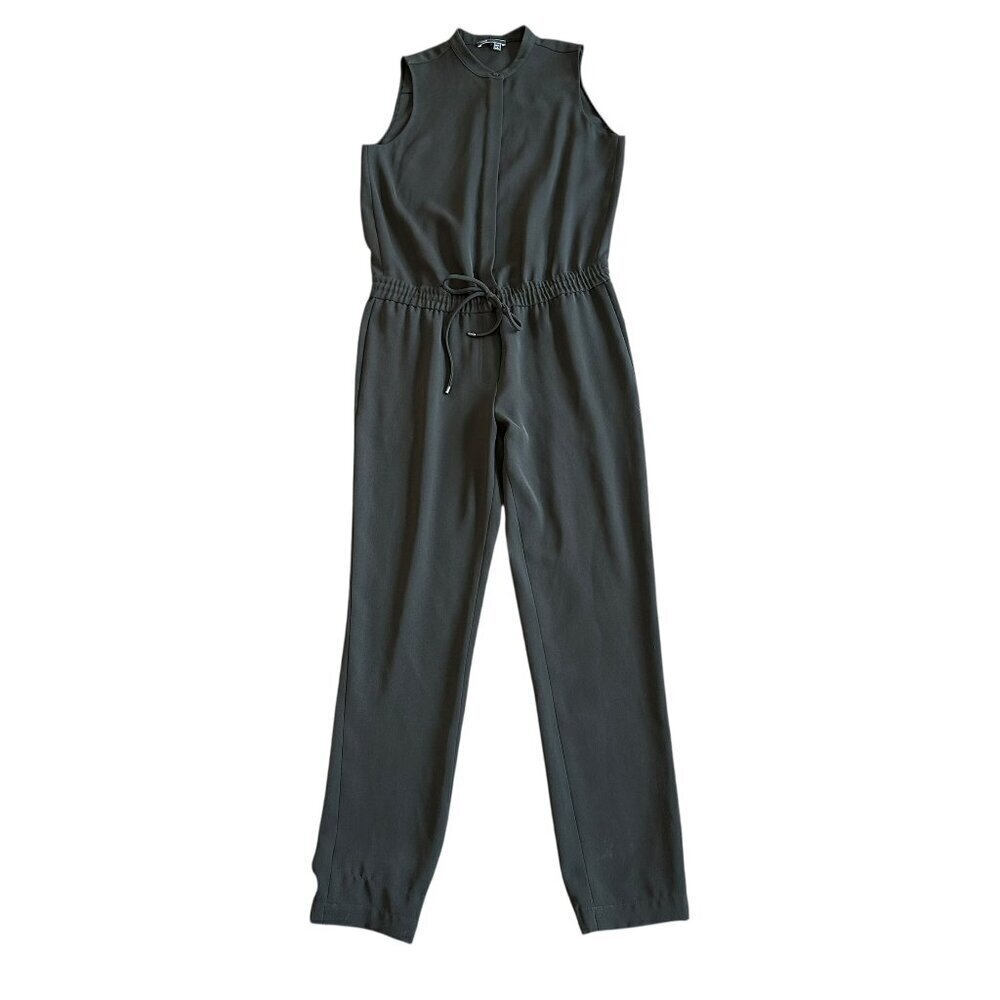 Vince Grey Sleeveless Jumpsuit Drawstring Waist Dressy Casual Size 6 Women's